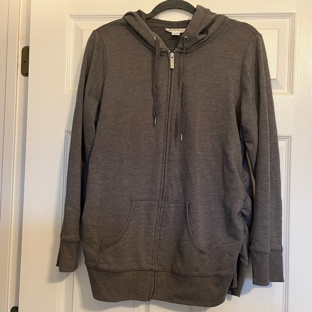 Motherhood Maternity Charcoal Full-Zip Hoodie